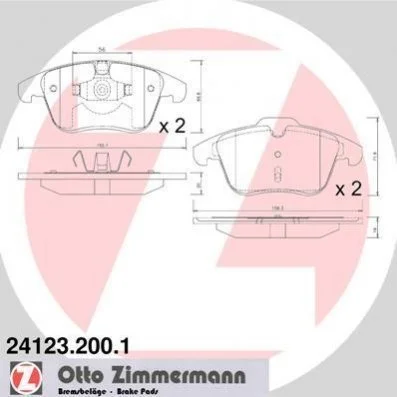 <strong>Колодки гальмівні дискові, к-кт ZIMMERMANN 24123.200.1 (фото 1)</strong>