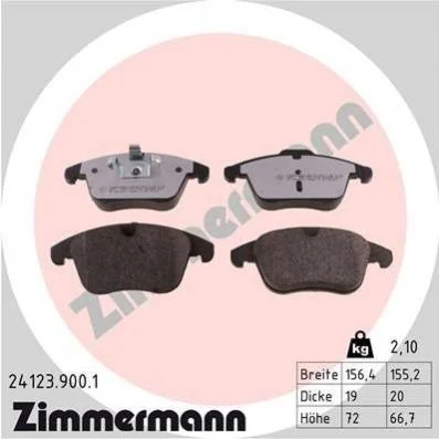 <strong>Колодки гальмівні дискові ZIMMERMANN 24123.900.1 (фото 1)</strong>