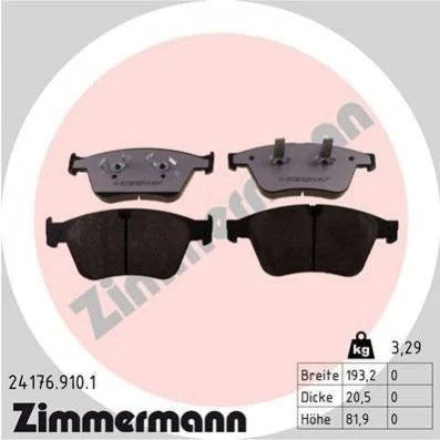 <strong>Колодки гальмівні дискові ZIMMERMANN 24176.910.1 (фото 1)</strong>