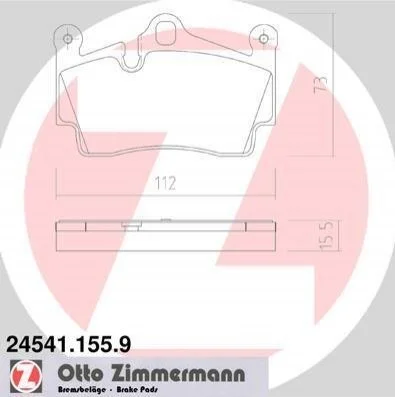 <strong>Колодки гальмівні дискові, к-кт ZIMMERMANN 245411559 (фото 1)</strong>