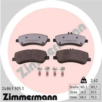 <strong>Колодки гальмівні дискові ZIMMERMANN 24867.905.1 (фото 1)</strong>