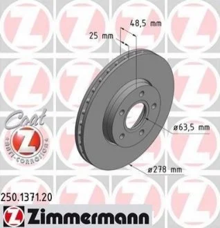 Диск гальмівний для ZIMMERMANN 250.1371.20 фото товару