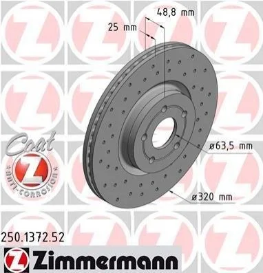 <strong>Диск гальмівний ZIMMERMANN 250.1372.52 (фото 1)</strong>