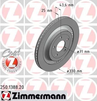 <strong>Диск гальмівний ZIMMERMANN 250.1388.20 (фото 1)</strong>