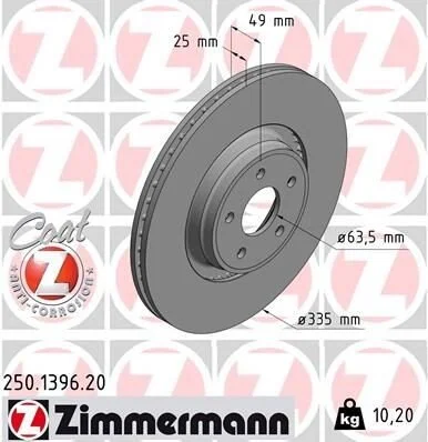 <strong>Диск гальмівний ZIMMERMANN 250.1396.20 (фото 1)</strong>