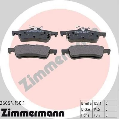 <strong>Колодки гальмівні дискові (комплект 4 шт) ZIMMERMANN 25054.150.1 (фото 1)</strong>