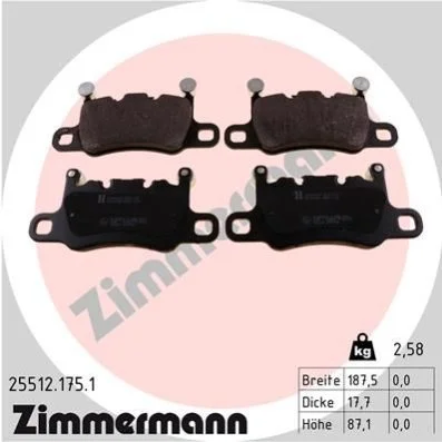 <strong>Колодки гальмівні дискові (комплект 4 шт) ZIMMERMANN 25512.175.1 (фото 1)</strong>