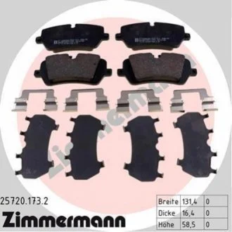Колодки гальмівні дискові, к-кт для Land Rover ZIMMERMANN 25720.173.2 фото товару