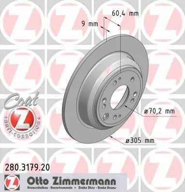 <strong>Диск гальмівний ZIMMERMANN 280.3179.20 (фото 1)</strong>