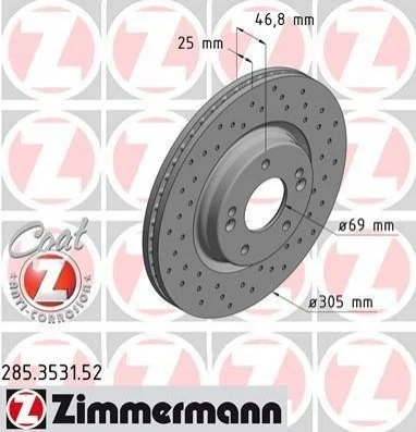 <strong>Диск тормозной ZIMMERMANN 285.3531.52 (фото 1)</strong>