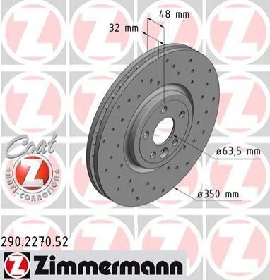<strong>Диск гальмівний SPORT Z ZIMMERMANN 290227052 (фото 1)</strong>