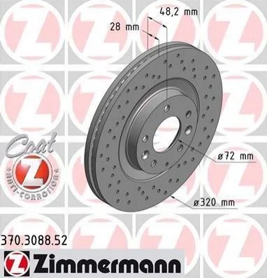 <strong>Диск гальмівний ZIMMERMANN 370.3088.52 (фото 1)</strong>