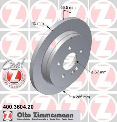 <strong>Диск гальмівний ZIMMERMANN 400.3604.20 (фото 1)</strong>