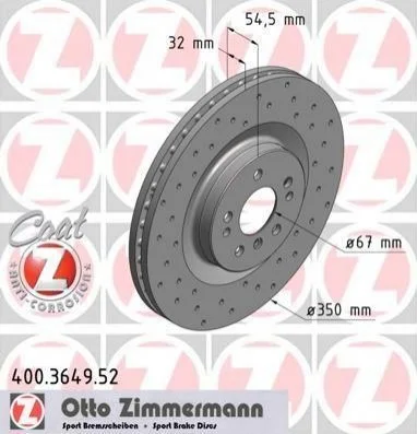 <strong>Диск гальмівний ZIMMERMANN 400.3649.52 (фото 1)</strong>
