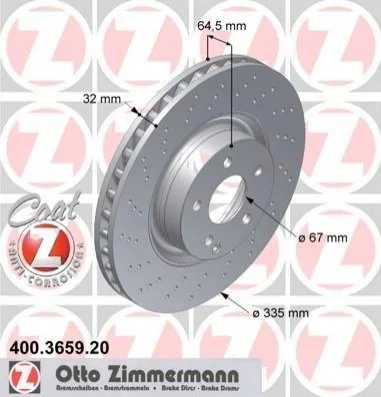 <strong>Диск гальмівний ZIMMERMANN 400.3659.20 (фото 1)</strong>