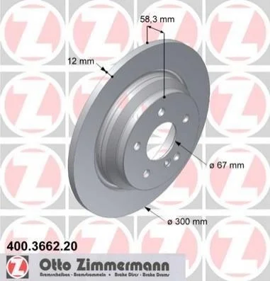 <strong>Диск гальмівний ZIMMERMANN 400.3662.20 (фото 1)</strong>