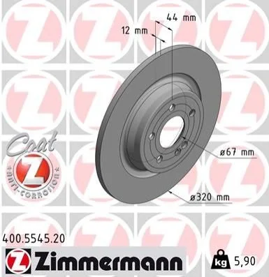 <strong>Диск гальмівний ZIMMERMANN 400.5545.20 (фото 1)</strong>