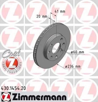 <strong>Диск гальмівний ZIMMERMANN 430.1454.20 (фото 1)</strong>