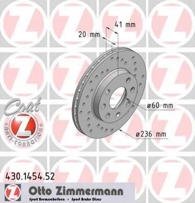 <strong>Диск гальмівний ZIMMERMANN 430.1454.52 (фото 1)</strong>