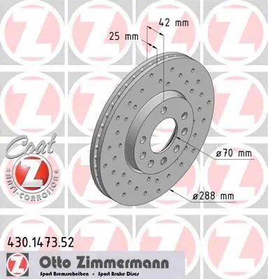 <strong>Диск гальмівний ZIMMERMANN 430.1473.52 (фото 1)</strong>