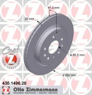 Диск гальмівний Coat Z GENERAL MOTORS для ZIMMERMANN 430149620 фото товару