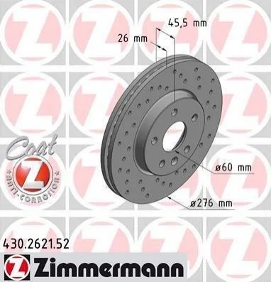 <strong>Диск гальмівний ZIMMERMANN 430.2621.52 (фото 1)</strong>