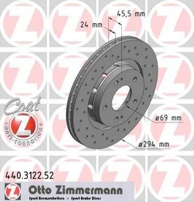 <strong>Диск тормозной ZIMMERMANN 440.3122.52 (фото 1)</strong>