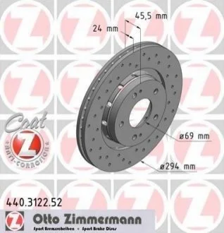 Диск гальмівний SPORT Z для ZIMMERMANN 440.3122.52 фото товару