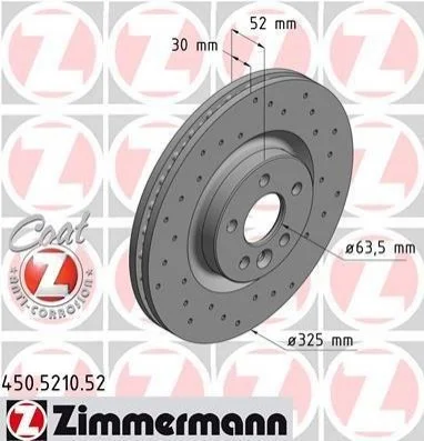 <strong>Диск гальмівний ZIMMERMANN 450.5210.52 (фото 1)</strong>