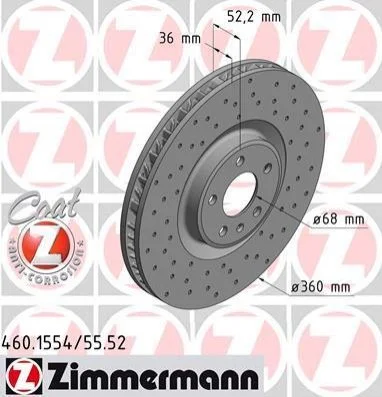 <strong>Диск гальмівний SPORT Z правий ZIMMERMANN 460155552 (фото 1)</strong>