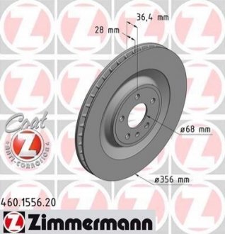 Диск тормозной Coat Z ZIMMERMANN 460155620 фото товара