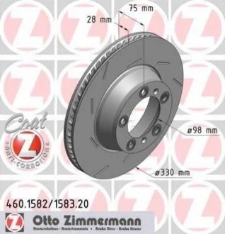 Диск гальмівний для Porsche ZIMMERMANN 460.1582.20 фото товару