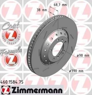 Диск гальмівний FORMULA Z лівий для ZIMMERMANN 460.1584.75 фото товару