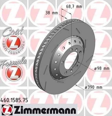 <strong>Диск гальмівний FORMULA Z правий ZIMMERMANN 460.1585.75 (фото 1)</strong>