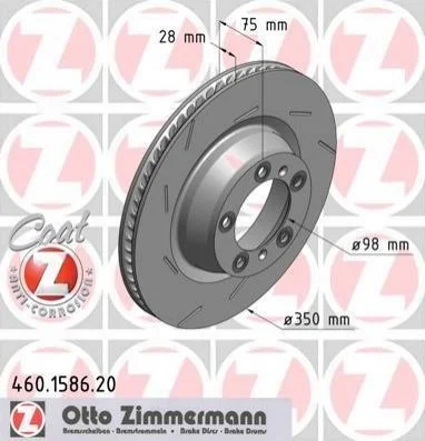 <strong>Диск гальмівний ZIMMERMANN 460.1587.20 (фото 1)</strong>