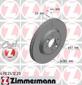 Диск гальмівний ZIMMERMANN 470.2412.20 фото товара