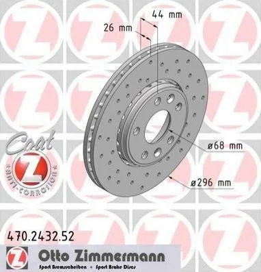 <strong>Диск гальмівний ZIMMERMANN 470.2432.52 (фото 1)</strong>