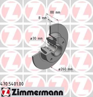 Диск гальмівний ZIMMERMANN 470.5401.00 фото товара