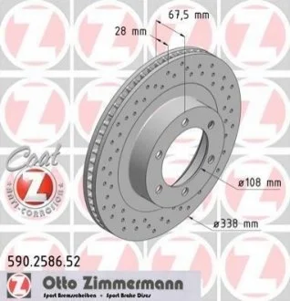 Диск гальмівний для ZIMMERMANN 590.2586.52 фото товару