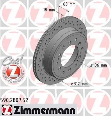 <strong>Диск гальмівний ZIMMERMANN 590.2807.52 (фото 1)</strong>