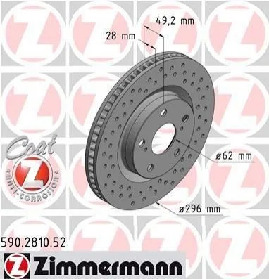 <strong>Диск гальмівний SPORT Z ZIMMERMANN 590.2810.52 (фото 1)</strong>