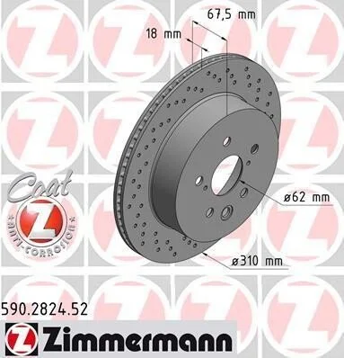 <strong>Диск гальмівний SPORT Z TOYOTA / LEXUS ZIMMERMANN 590282452 (фото 1)</strong>