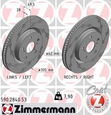 <strong>Диск гальмівний BLACK Z ZIMMERMANN 590284053 (фото 1)</strong>