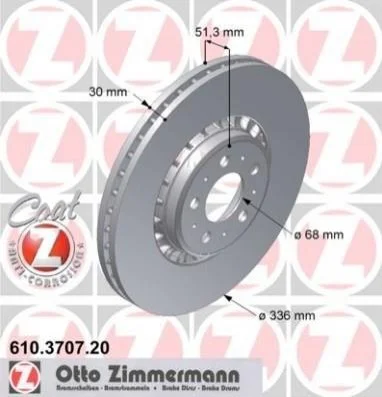 <strong>Диск гальмівний ZIMMERMANN 610.3707.20 (фото 1)</strong>
