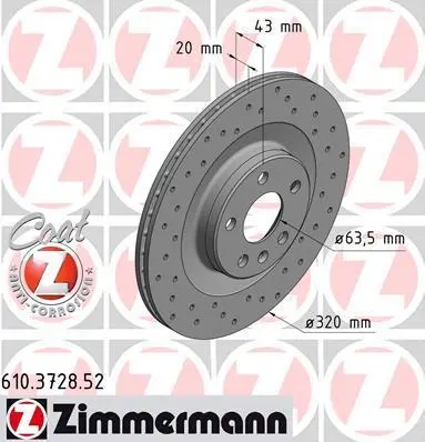 <strong>Диск гальмівний SPORT Z VOLVO ZIMMERMANN 610372852 (фото 1)</strong>